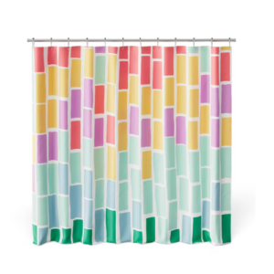 Fabric Shower Curtain with Hooks